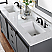 Issac Edwards Collection 72" Double Bathroom Vanity Set in Gray and Composite Carrara White Stone Countertop without Mirror