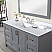 Issac Edwards Collection 60" Single Bathroom Vanity Set in Gray and Composite Carrara White Stone Countertop without Mirror