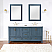  Issac Edwards Collection 72" Double Bathroom Vanity Set in Classic Blue and Composite Carrara White Stone Countertop without Mirror