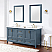  Issac Edwards Collection 72" Double Bathroom Vanity Set in Classic Blue and Composite Carrara White Stone Countertop without Mirror