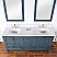  Issac Edwards Collection 72" Double Bathroom Vanity Set in Classic Blue and Composite Carrara White Stone Countertop without Mirror