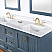  Issac Edwards Collection 72" Double Bathroom Vanity Set in Classic Blue and Composite Carrara White Stone Countertop without Mirror