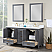  Issac Edwards Collection 72" Double Bathroom Vanity Set in Gray and Composite Carrara White Stone Countertop without Mirror