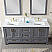  Issac Edwards Collection 72" Double Bathroom Vanity Set in Gray and Composite Carrara White Stone Countertop without Mirror