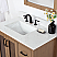  Issac Edwards Collection 36" Single Bathroom Vanity Set in Brown Pine with Carrara White Composite Stone Countertop without Mirror