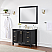  Issac Edwards Collection 48" Single Bathroom Vanity Set in Black Oak with Carrara White Composite Stone Countertop without Mirror