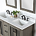 Issac Edwards Collection 60" Double Bathroom Vanity Set in Gray Pine with Carrara White Composite Stone Countertop without Mirror