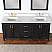 Issac Edwards Collection 72" Double Bathroom Vanity Set in Black Oak with Carrara White Composite Stone Countertop with Mirror