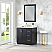  Issac Edwards Collection 36" Single Bathroom Vanity Set in Black Oak with Grain White Composite Stone Countertop without Mirror
