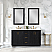  Issac Edwards Collection 60" Double Bathroom Vanity Set in Black Oak with Grain White Composite Stone Countertop without Mirror