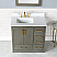 Issac Edwards Collection 36" Single Bathroom Vanity Set in Gray Pine with Carrara White Composite Stone Countertop with Mirror