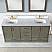 Issac Edwards Collection 72" Double Bathroom Vanity Set in Gray Pine with Carrara White Composite Stone Countertop without Mirror