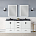 Issac Edwards Collection 72" Double Bathroom Vanity Set in White with Concrete Grey Composite Stone Countertop without Mirror