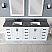  Issac Edwards Collection 84" Double Bathroom Vanity Set in White with Concrete Grey Composite Stone Countertop without Mirror