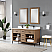 Issac Edwards Collection 60" Double Bathroom Vanity Set in Brown Pine with Carrara White Composite Stone Countertop without Mirror