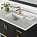 Issac Edwards Collection 48" Single Bathroom Vanity Set in Black Oak with Grain White Composite Stone Countertop without Mirror