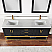 Issac Edwards Collection 72" Double Bathroom Vanity Set in Black Oak with Grain White Composite Stone Countertop without Mirror