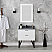 Issac Edwards Collection 30" Single Bathroom Vanity in White with Concrete Gray Composite Stone Countertop with Mirror