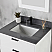 Issac Edwards Collection 30" Single Bathroom Vanity in White with Concrete Gray Composite Stone Countertop with Mirror