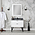 Issac Edwards Collection 36" Single Bathroom Vanity in White with Concrete Gray Composite Stone Countertop without Mirror