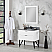 Issac Edwards Collection 36" Single Bathroom Vanity in White with Concrete Gray Composite Stone Countertop without Mirror