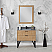 Issac Edwards Collection 36" Single Bathroom Vanity in Weathered Pine with Carrara White Composite Stone Countertop without Mirror