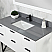 Issac Edwards Collection 48" Single Bathroom Vanity in White with Concrete Gray Composite Stone Countertop without Mirror