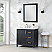 Issac Edwards Collection 36" Single Bathroom Vanity in Black Oak with Carrara White Composite Stone Countertop without Mirror