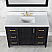 Issac Edwards Collection 48" Single Bathroom Vanity in Black Oak with Carrara White Composite Stone Countertop without Mirror