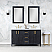 Issac Edwards Collection 60" Double Bathroom Vanity in Black Oak with Carrara White Composite Stone Countertop without Mirror