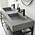 60" Double Vanity with Matte black stainless steel bracket match with Grey Sintered Stone Top