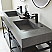  72" Double Vanity with Matte black stainless steel bracket match with Grey Sintered Stone Top