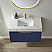 36" Vanity in Classic Blue with White Sintered Stone Countertop and undermount sink Without Mirror