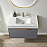 36" Vanity in Grey with White Sintered Stone Countertop and undermount sink Without Mirror