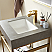  24" Single Sink Bath Vanity in Brushed Gold Metal Support with Grey Sintered Stone Top