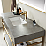  48" Single Sink Bath Vanity in Brushed Gold Metal Support with Grey Sintered Stone Top