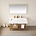 48" Single Sink Bath Vanity in Brushed Gold Metal Support with White One-Piece Composite Stone Sink Top