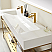 72" Single Sink Bath Vanity in Brushed Gold Metal Support with White One-Piece Composite Stone Sink Top