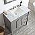36" Vanity in Grey with Carrara White Marble Countertop Without Mirror