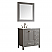 36" Single Vanity in Grey with Carrara White Marble Countertop Without Mirror