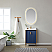 24" Vanity in Royal Blue with White Composite Grain Stone Countertop Without Mirror