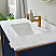 36" Vanity in Royal Blue with White Composite Grain Stone Countertop Without Mirror