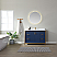  48" Vanity in Royal Blue with White Composite Grain Stone Countertop Without Mirror