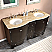 Silkroad 60 inch Naomi Double Sink Bathroom Vanity Dark Walnut Finish