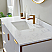  48" Vanity in White with White Composite Grain Stone Countertop Without Mirror