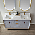 60" Vanity in Paris Grey with White Composite Grain Stone Countertop Without Mirror