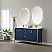 60" Vanity in Royal Blue with White Composite Grain Stone Countertop Without Mirror