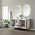 60" Vanity in White with White Composite Grain Stone Countertop Without Mirror