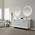 72" Vanity in White with White Composite Grain Stone Countertop Without Mirror