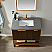 36" Vanity in Walnut with Grey Composite Armani limestone board stone countertop Without Mirror